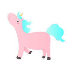 Süßes Einhorn guckt nach oben