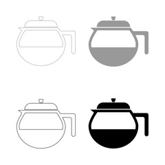 Teapot icon.  the black and grey color set icon .