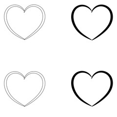 Heart   the black and grey color set icon .