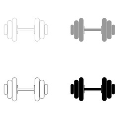 Dumbbell   the black and grey color set icon .