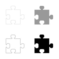 The puzzle   the black and grey color set icon .