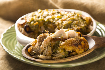 Pirarucu de casaca with banana - Traditional Amazonian dish