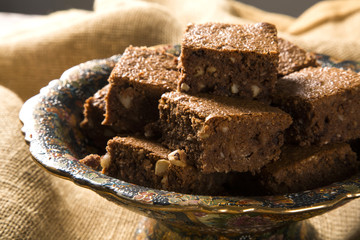 chestnut brownies with chocolate