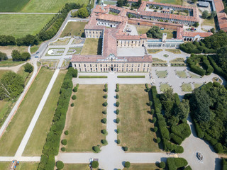 Villa Arconati, Castellazzo, Bollate, Milano, Italia. Vista aerea. Giardini e parco, Parco delle...
