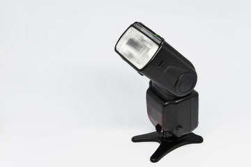 Camera flash on the white background
