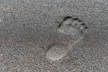 Human footprint on the ground