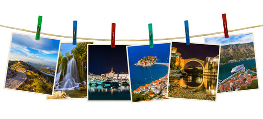 Montenegro travel images (my photos) on clothespins