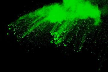 abstract color powder splatted on black background,Freeze motion of color powder exploding