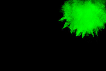 abstract color powder splatted on black background,Freeze motion of color powder exploding