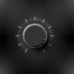 Volume button, sound control, music knob with texture and scale