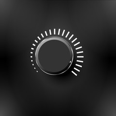 Volume button, sound control, music knob with texture and scale