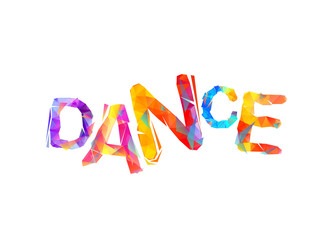 DANCE. Word of colorful triangular letters