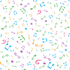 Seamless pattern from musical notes. Vector illustration