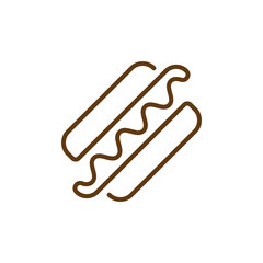 Hot dog single line icon, outline vector sign, linear style pictogram. Symbol, logo illustration. Editable stroke