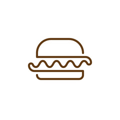 Hamburger single line icon, outline vector sign, linear style pictogram. Symbol, logo illustration. Editable stroke