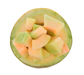 Melon slices Isolated on White Background