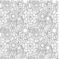 Seamless floral monochrome pattern stock vector illustration