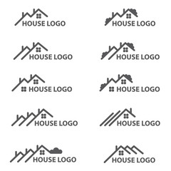 monochrome collection of house logos