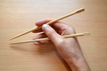 chopsticks in hand