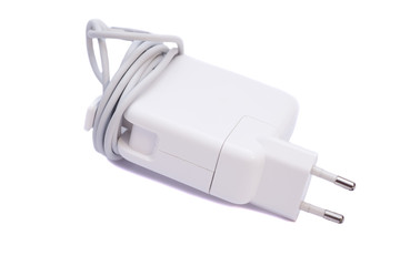 Electrical adapter to USB port isolated on white background