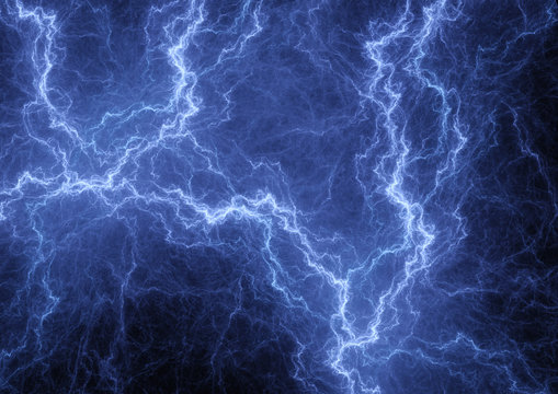 Blue lightning background, abstract plasma