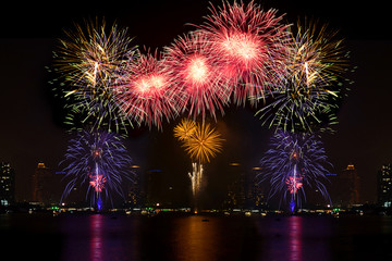 Colorful fireworks display for celebration 