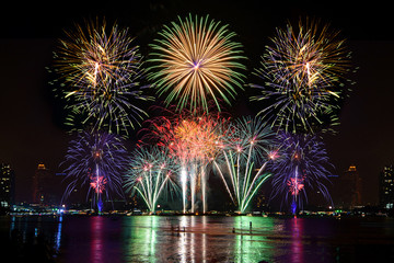 Colorful fireworks display for celebration 