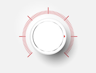 Volume button, sound control, music knob with texture and scale