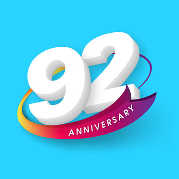 Anniversary emblems 92 anniversary template design