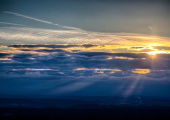 Sundawn over the franconian suisse in Bavaria in south Germany