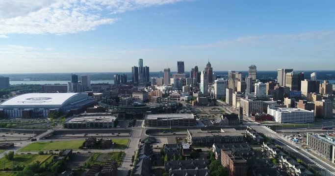 Aerial view of Detroit Michigan