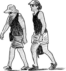 Sketch of the people on a vacation