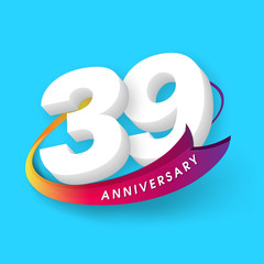 Anniversary emblems 39 anniversary template design