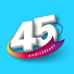 Anniversary emblems 45 anniversary template design