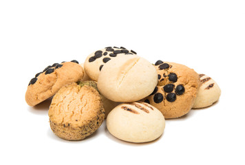 Biscuits with chocolate drops isolated