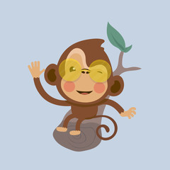 Cute monkey cartoon. 
