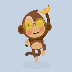 Cute monkey cartoon. 