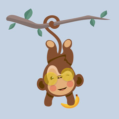 Cute monkey cartoon. 