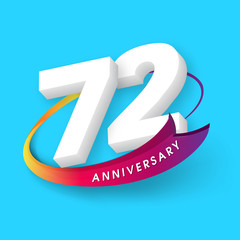 Anniversary emblems 72 anniversary template design