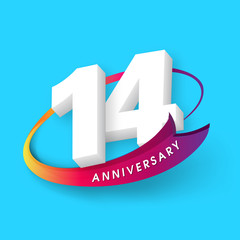 Anniversary emblems 14 anniversary template design