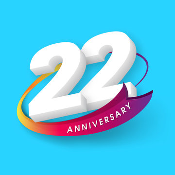 Anniversary emblems 22 anniversary template design