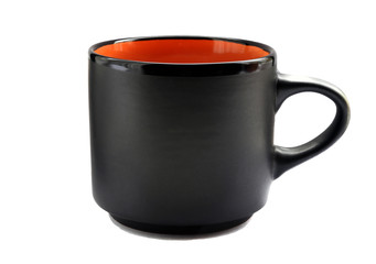 black cup on a white background