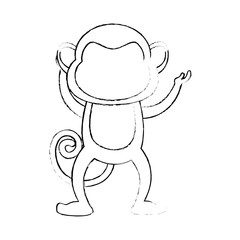 monkey animal icon over white background vector illustration