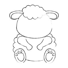 sheep animal icon over white background vector illustration