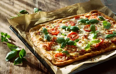 Stoff pro Meter Pizzeria Italienische Pizza vom Blech