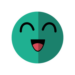 cartoon happy face icon over white background vector illustration