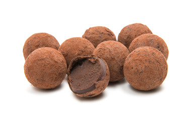 Candy truffles isolated