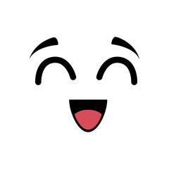 cartoon happy face icon over white background vector illustration