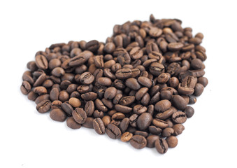 Coffee beans on white background