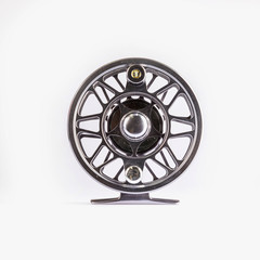 Naklejka premium Fly Reel on white background